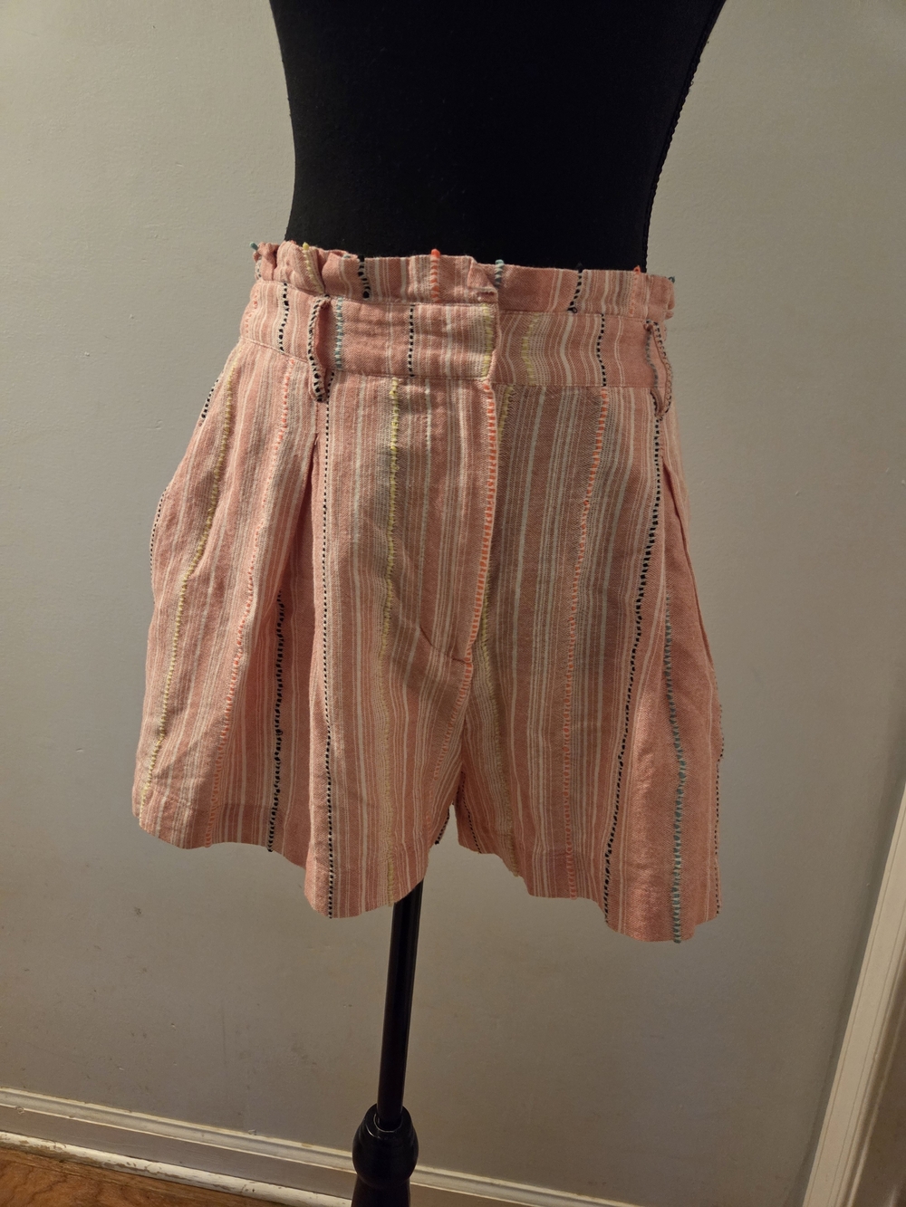 Parker Pink Striped Shorts with Multicolor Accents